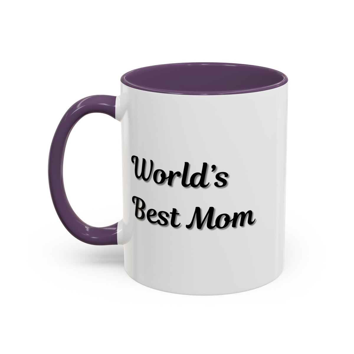 Black-trim ceramic coffee mug with "World's Best Mom" quote, perfect for Mother's Day gift from Printify.
