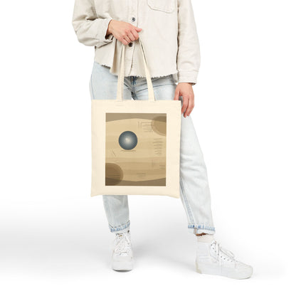 Minimalist Orb Abstract Tote Bag | Geometric Earth Tone Art - TRV
