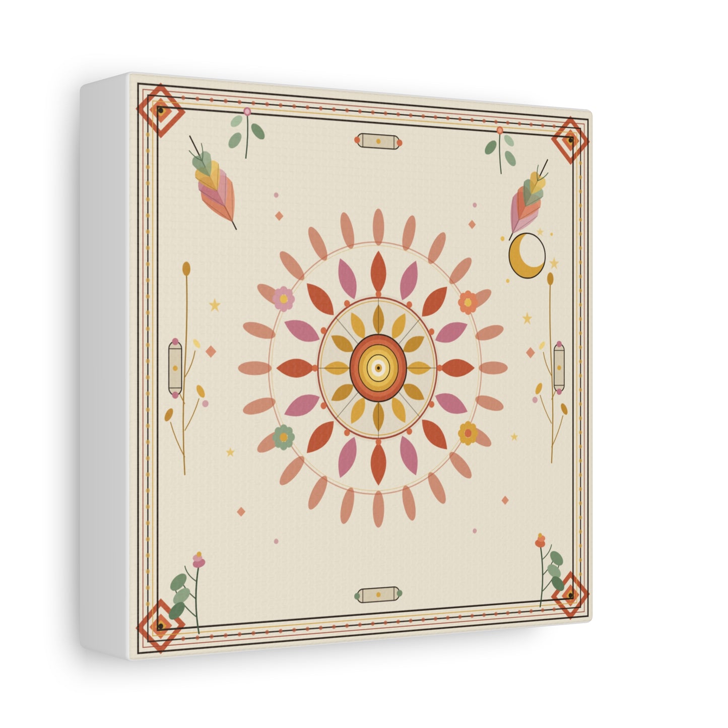 Boho Sun Mandala Matte Canvas