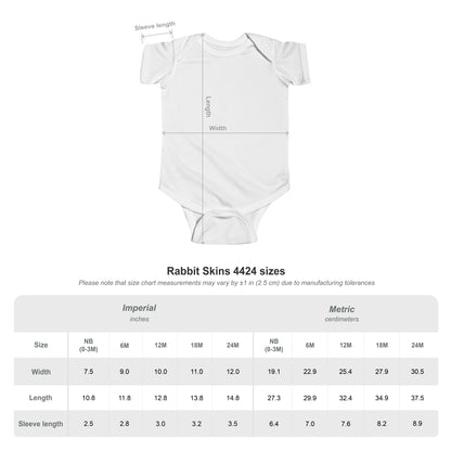 Unisex baby bodysuit with cute heart gesture print, soft cotton infant outfit for special occasions by Printify.