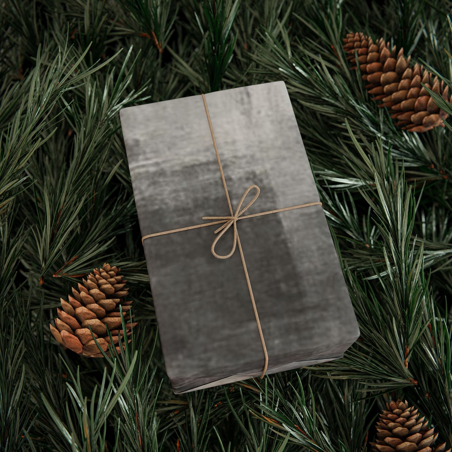 Gray marble wrapping paper roll with neutral watercolor design, ideal for weddings, birthdays, and minimalist gift packaging.