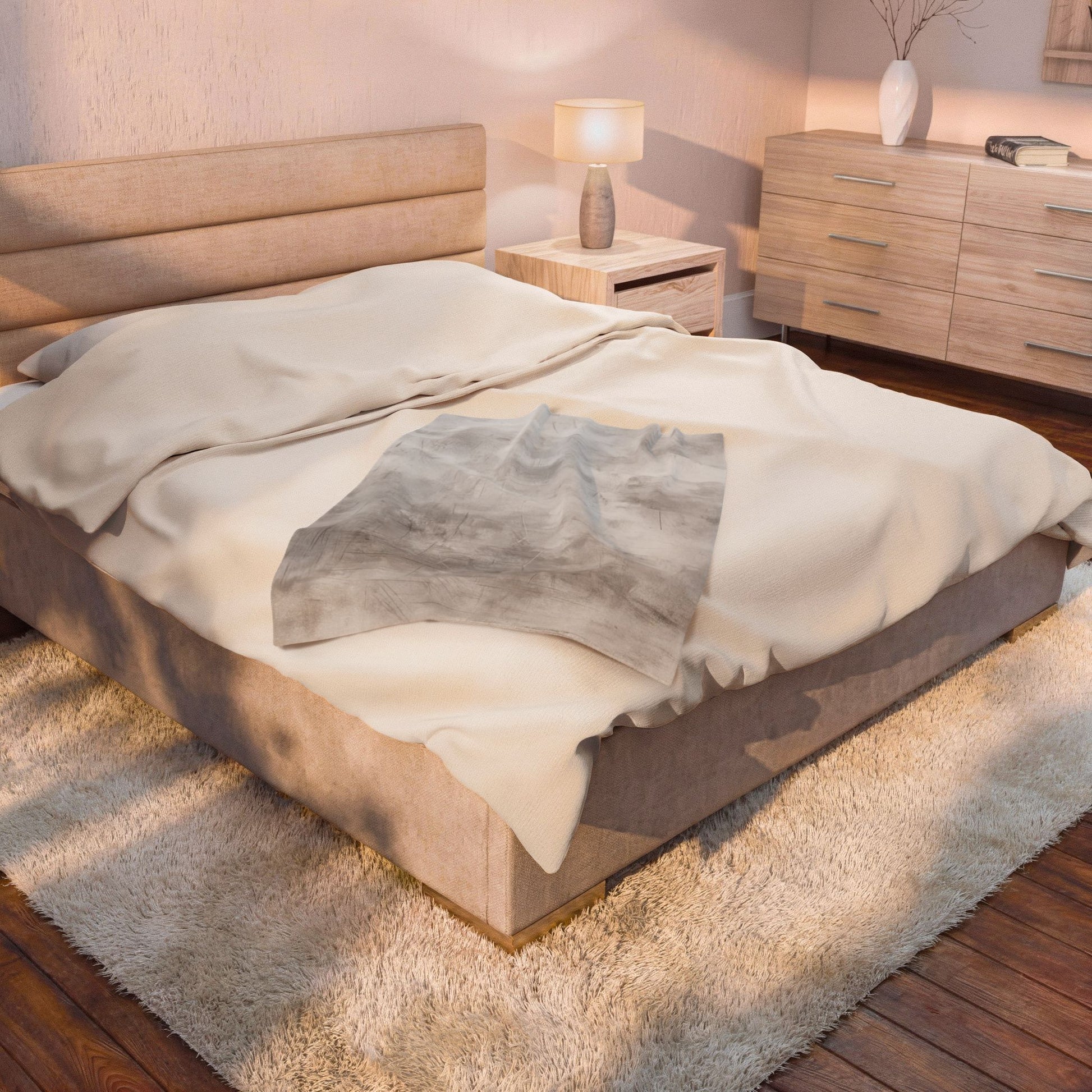 Velveteen plush blanket with all-over print, soft throw for home, couch, and bed, by Printify featuring vibrant, luxurious fabric.