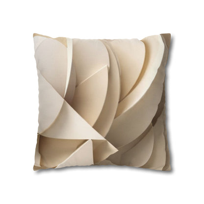 Beige Abstract Paper Swirl Pillowcase Spun Polyester Square Pillowcase