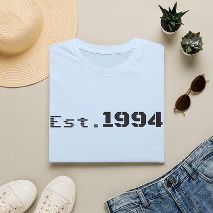 Vintage 1994 Est. graphic T-shirt by Printify featuring bold "Born 1994" design on a classic cotton tee.