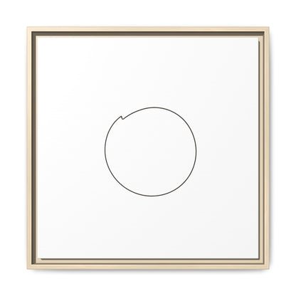 Framed matte canvas wall art featuring a minimal circular line design, by Printify, perfect for modern home decor.