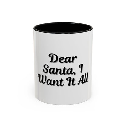Dear Santa Accent Coffee Mug - Fun Holiday Mug for Christmas Enthusiasts - TRV