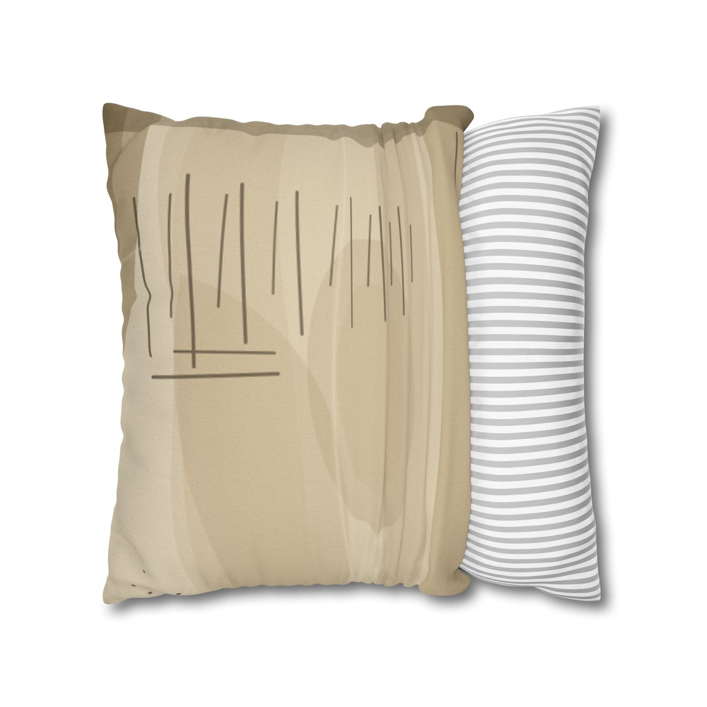 Neutral Abstract Brushstroke Pillowcase | Square Decorative Pillowcase - TRV