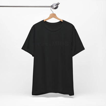 Vintage style Printify T-Shirt featuring "Est. 1985" graphic design on the front, casual and comfortable unisex tee.