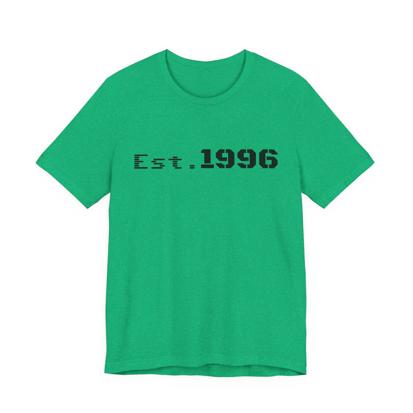 Vintage Est. 1996 T-shirt by Printify featuring a classic design, perfect for birth year birthday celebrations.