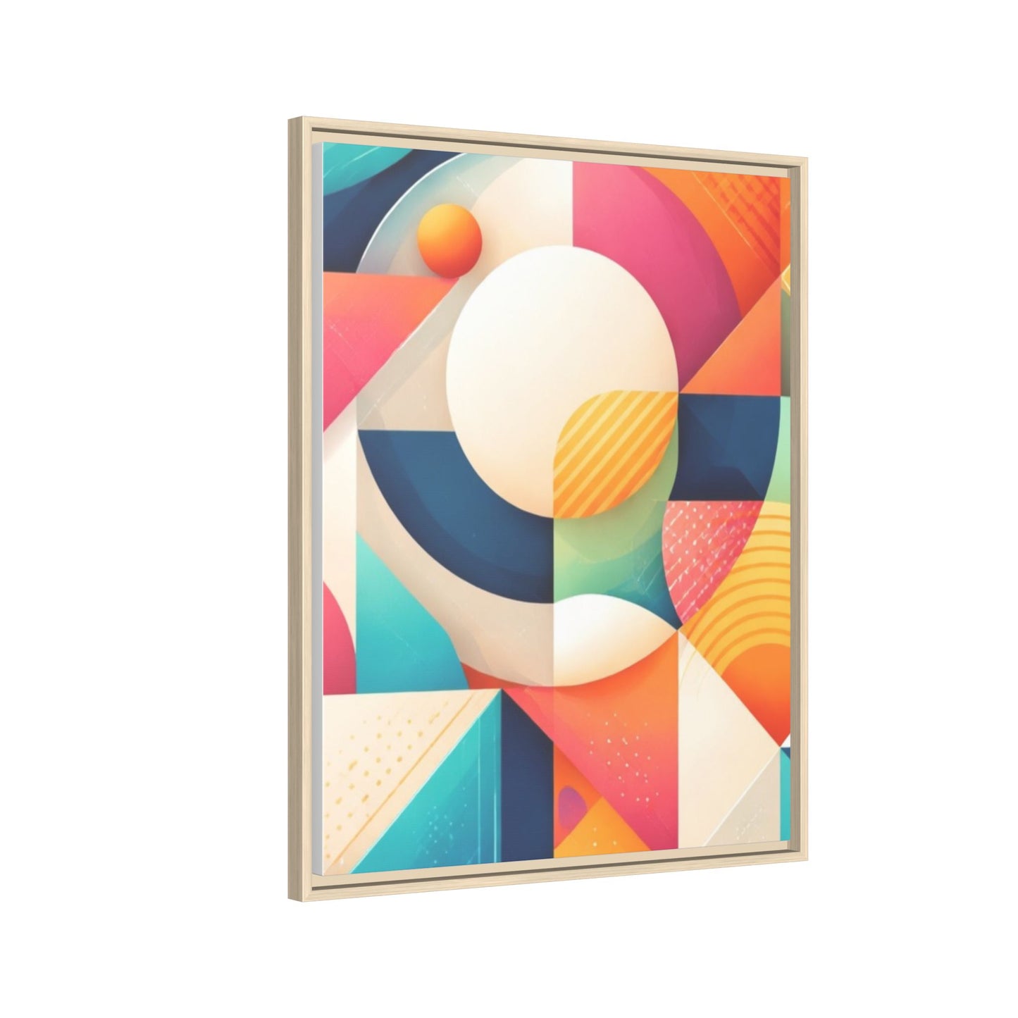 Colorful Geometric Abstract Art Matte Canvas Framed