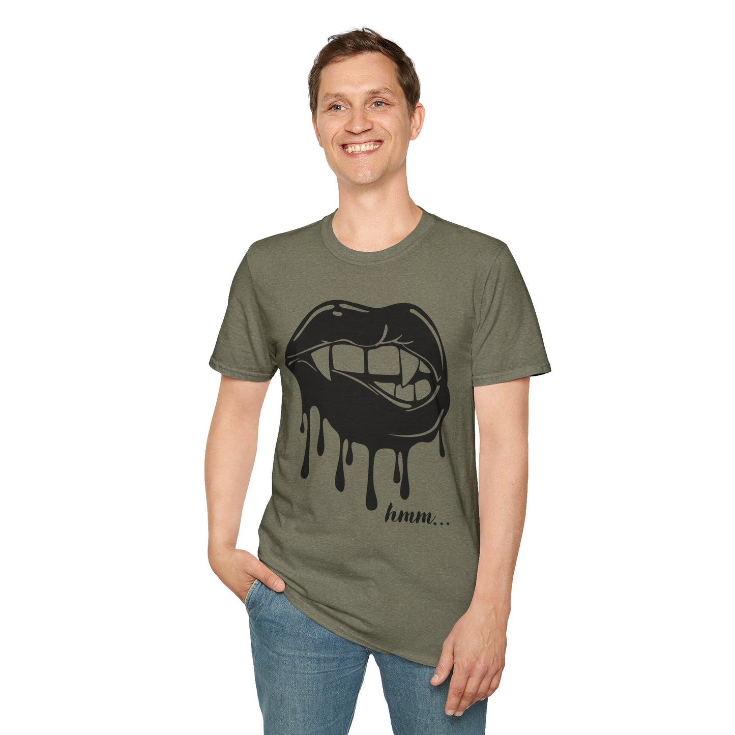 Edgy Graphic Unisex T-Shirt - Dripping Mouth Design, Cool Tee, Trendy Shirt, Hipster Top, Streetwear, Alternative Fashion, Holiday Gift