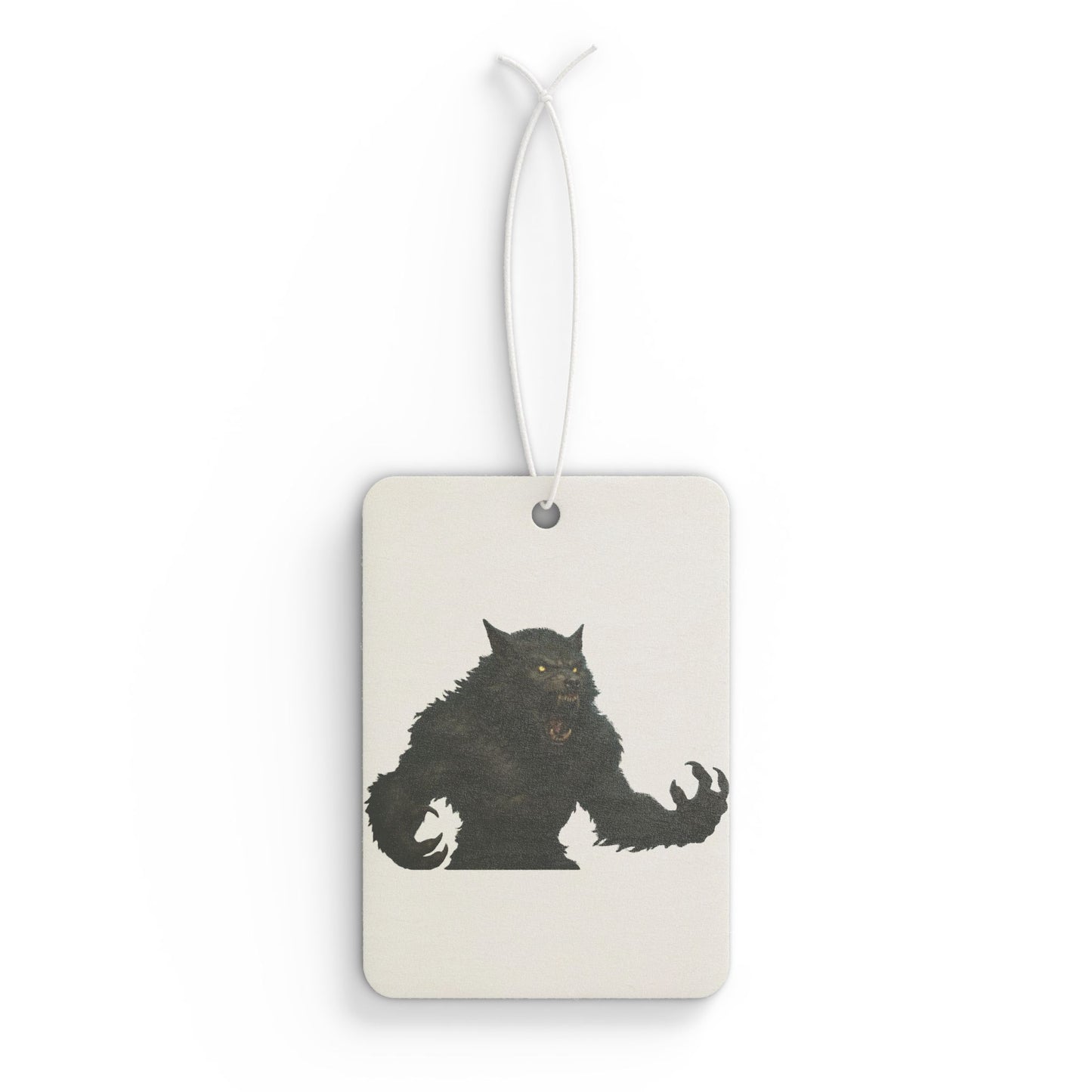 Werewolf-themed car air freshener accessory from Printify, featuring a spooky Halloween design.