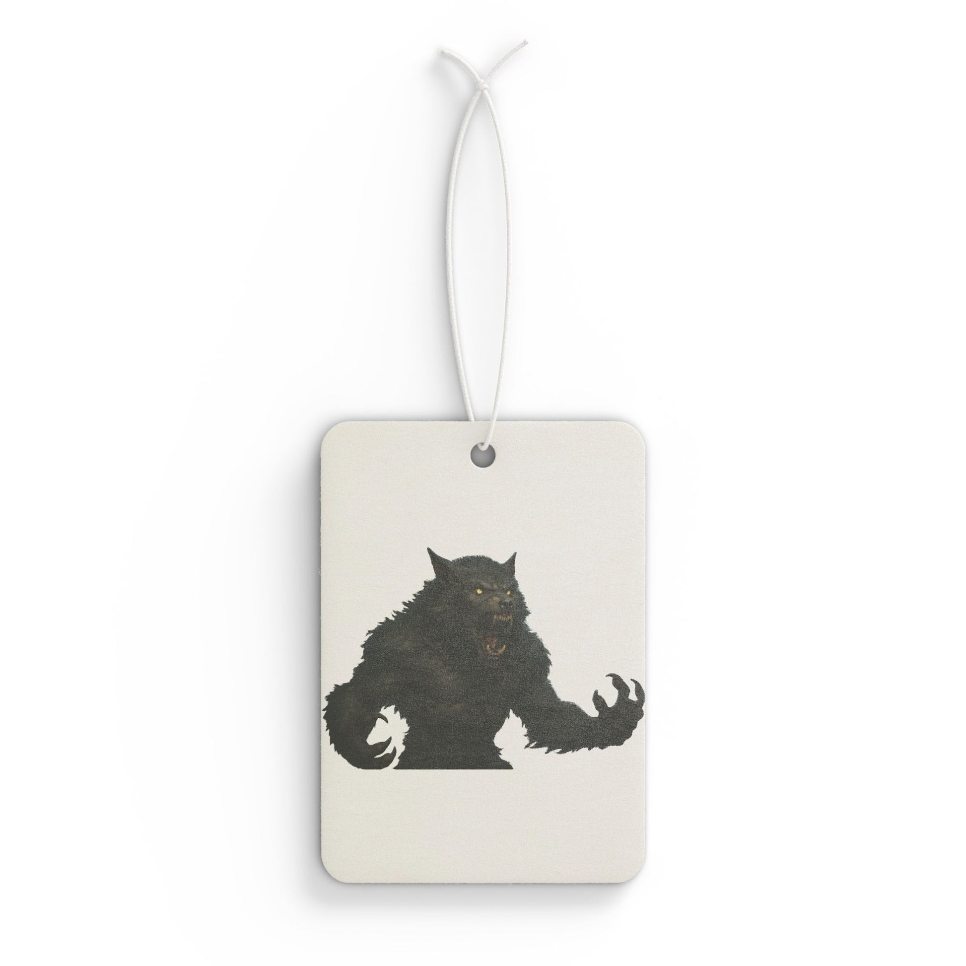 Werewolf-themed car air freshener accessory from Printify, featuring a spooky Halloween design.