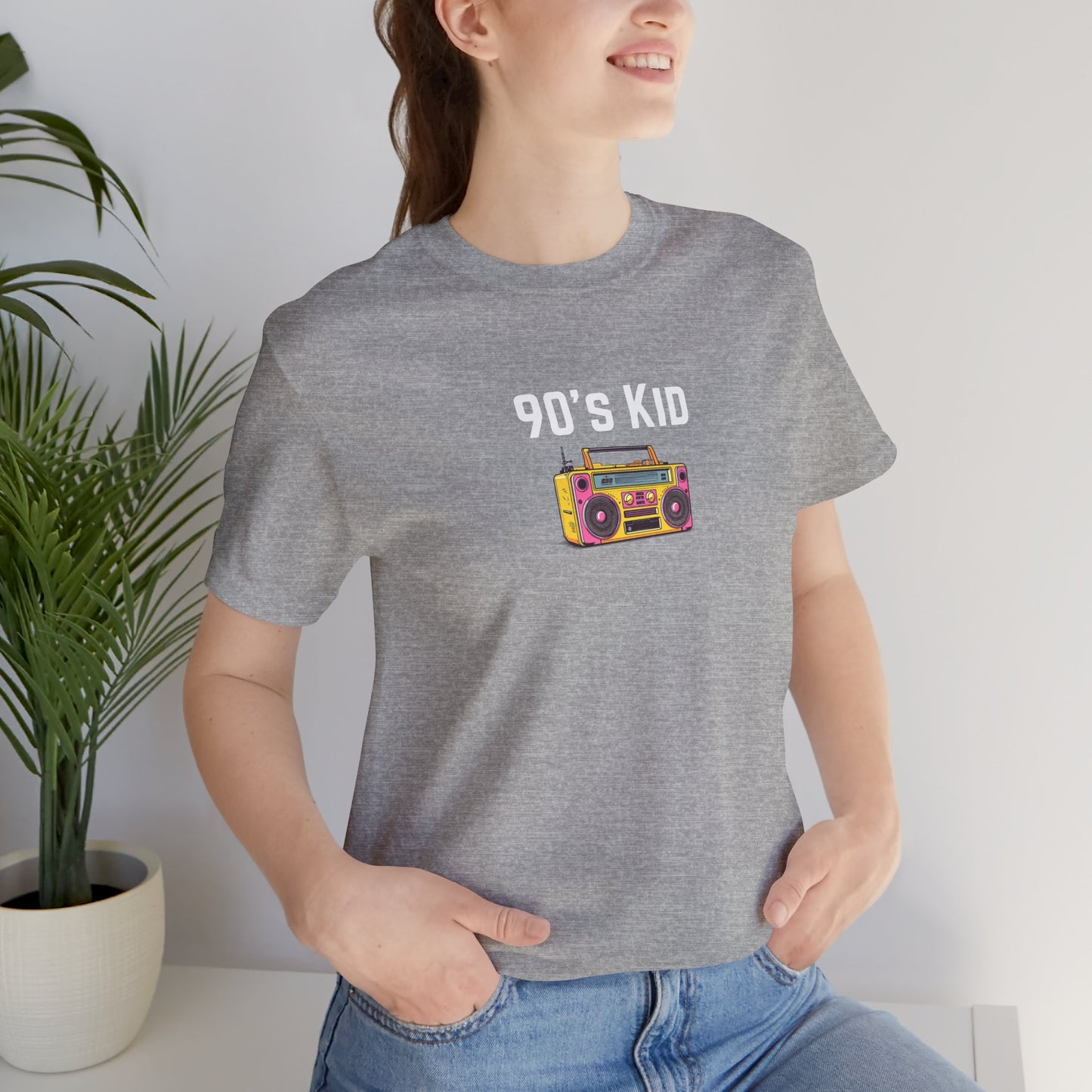 Retro Boombox Tee — 90s Kid Graphic T-Shirt