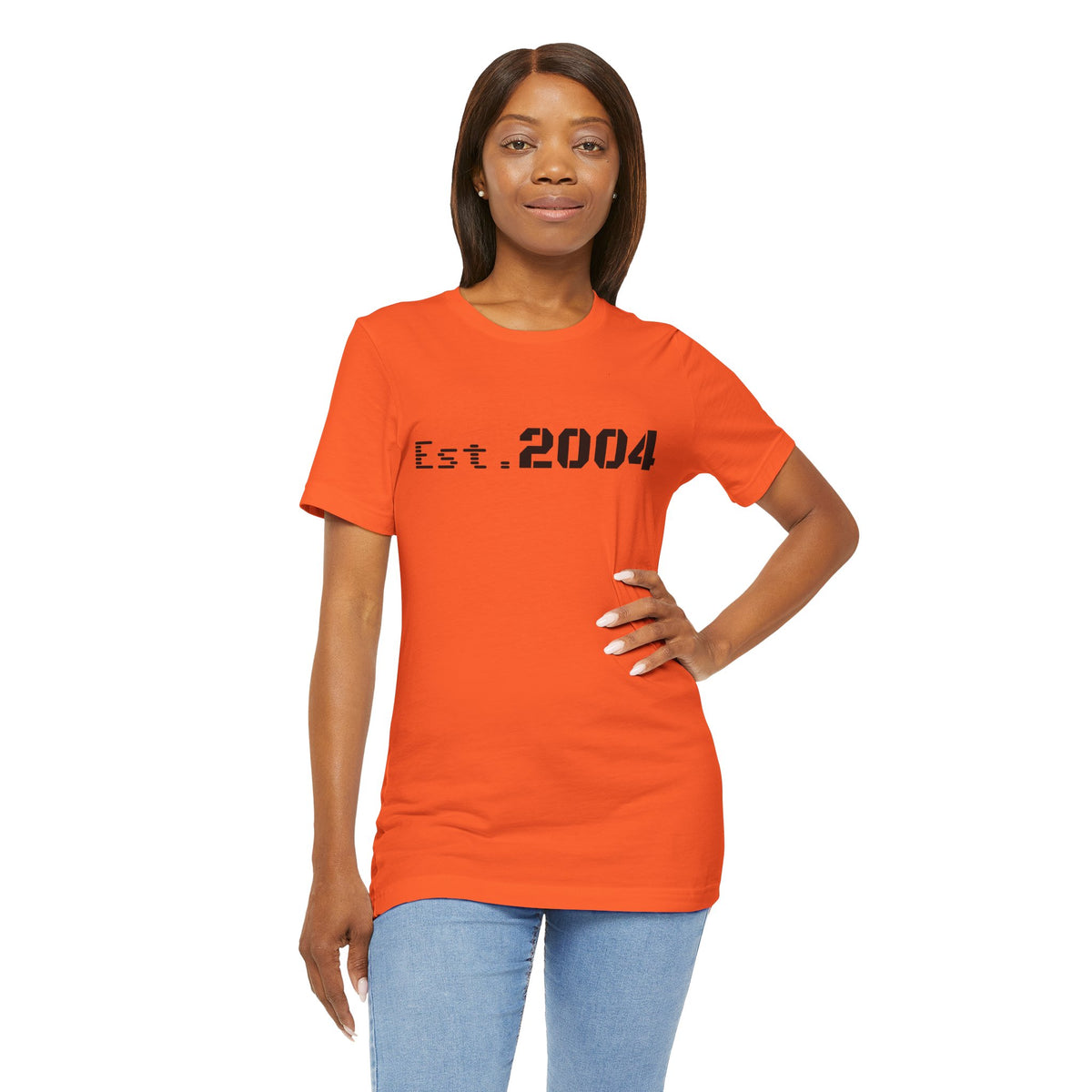 Minimal vintage Est. 2004 T-shirt by Printify featuring a classic birth year design on soft cotton fabric.