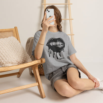 Edgy Graphic Tee - Dripping Lips Design - Unisex Heavy Cotton Tee