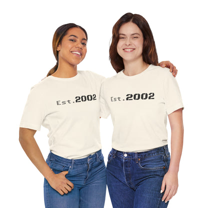 Vintage Est. 2002 T-Shirt by Printify featuring a classic anniversary design and bold typography on soft fabric.