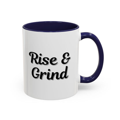Rise & Grind Coffee Mug – Motivational Black Accent Mug for Daily Inspiration - TRV