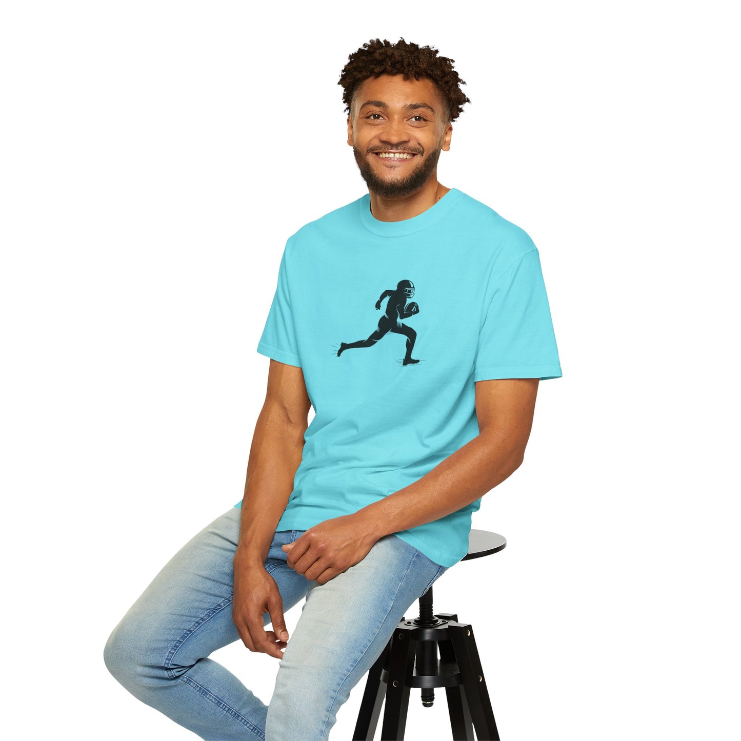Football Player Graphic Unisex T-Shirt, Casual Sports Tee, Gift for Athletes, Workout Shirt, Everyday Wear, Unique Running Apparel