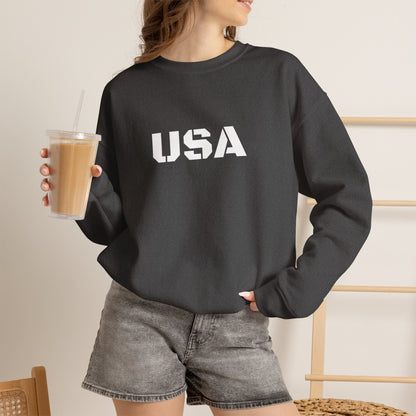 Printify USA crewneck sweatshirt featuring patriotic design, cozy fit, perfect for everyday wear and seasonal casual style.