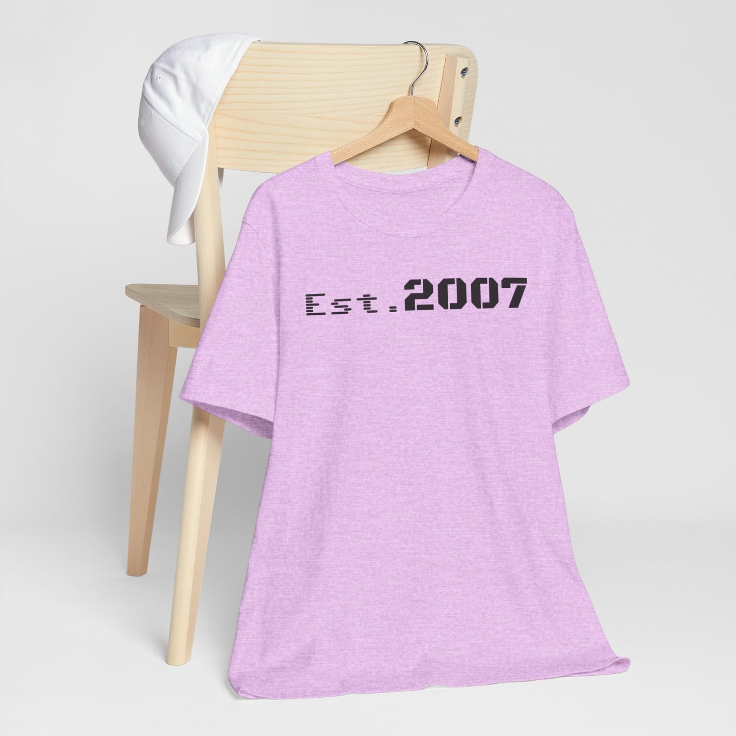 Unisex Casual Tee with Established 2007, Vintage T-Shirt, Anniversary Gift, Birthday Shirt, Year Established Top