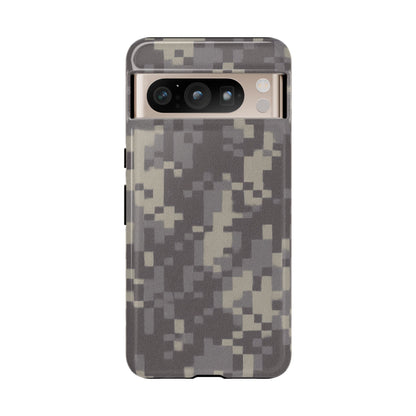 Digital camouflage tough phone case by Printify, rugged protective cover for smartphones with a durable camo design.