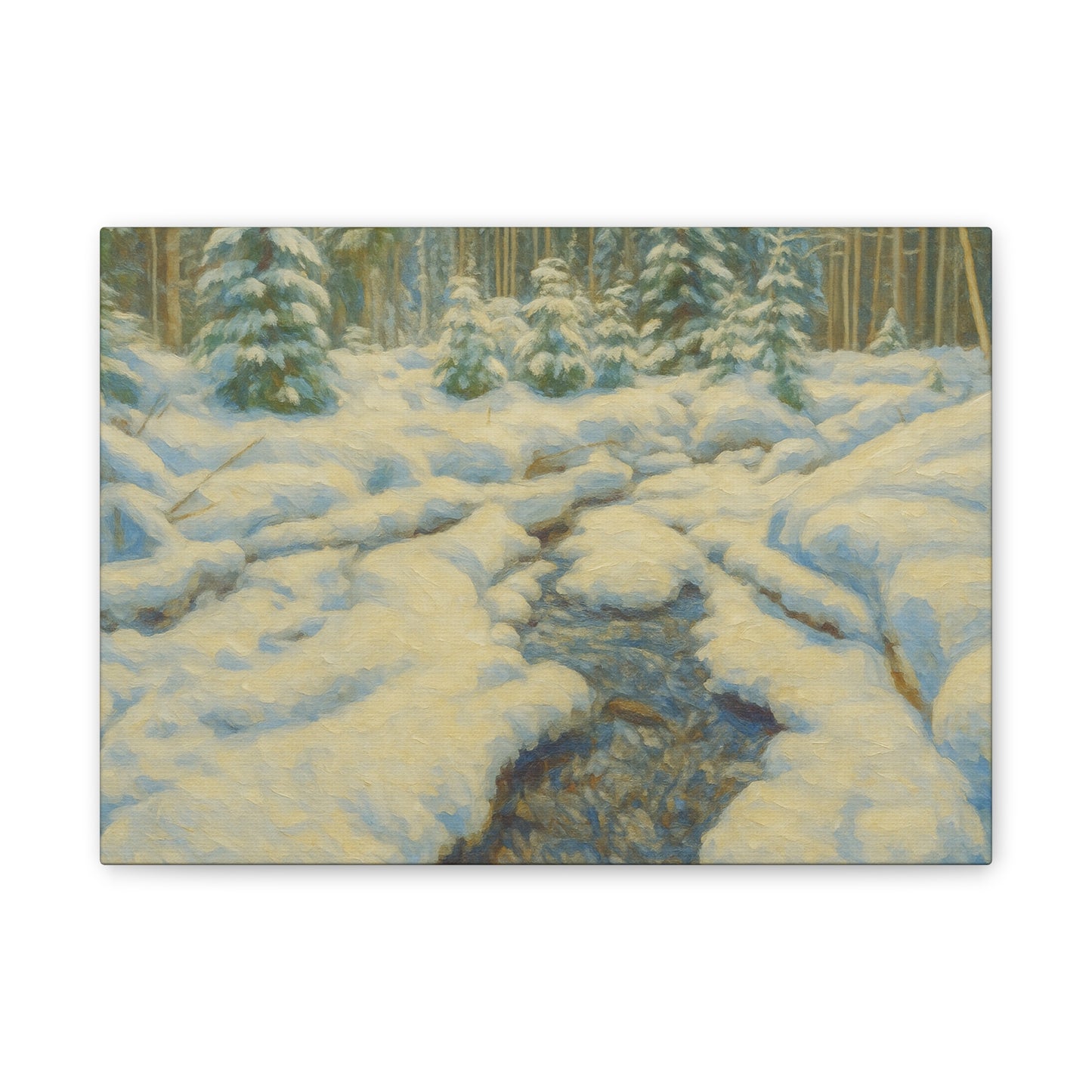 Winter Landscape Canvas Art, Nature Decor, Gallery Wall Art, Cozy Home Accent, Winter Wonderland Painting - TRV
