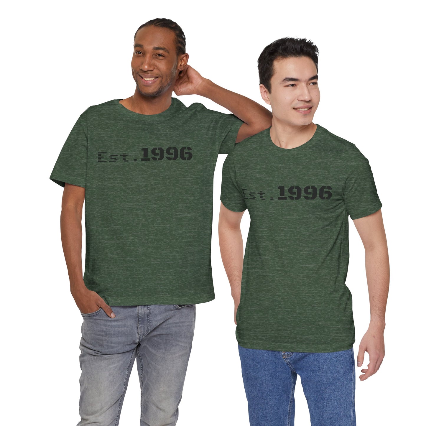 Vintage Est. 1996 T-shirt by Printify featuring a classic design, perfect for birthday celebrations and vintage style apparel.