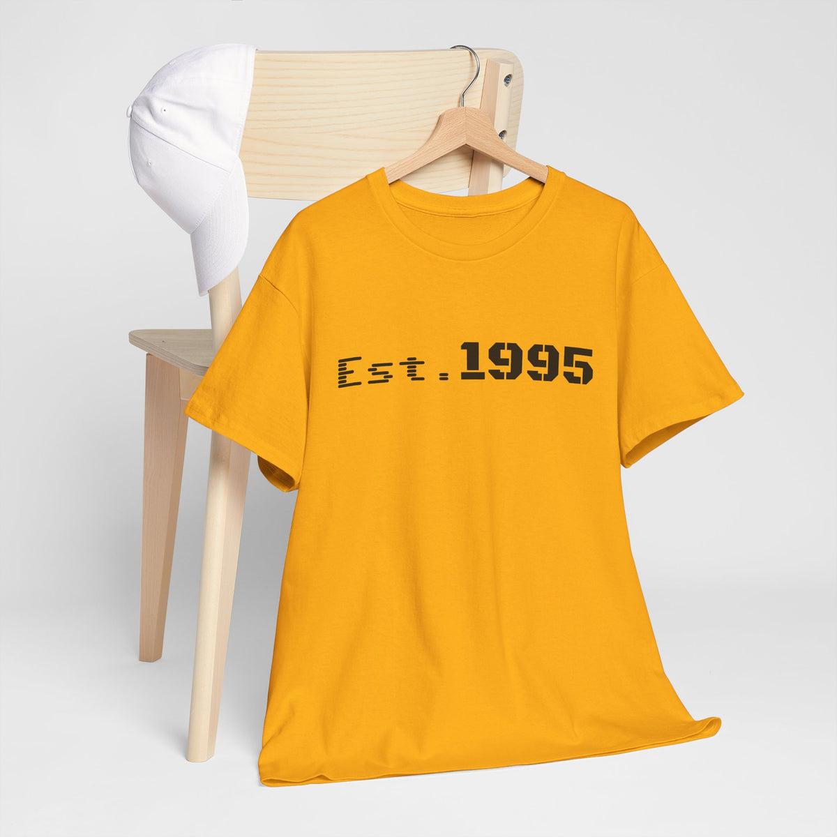 Vintage minimalist "Born in 1995" T-shirt by Printify, featuring simple design and classic fit, celebrating the year 1995.