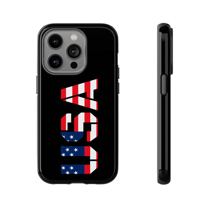 USA Phone Case with patriotic American flag design, durable tough protective case for smartphones by Printify