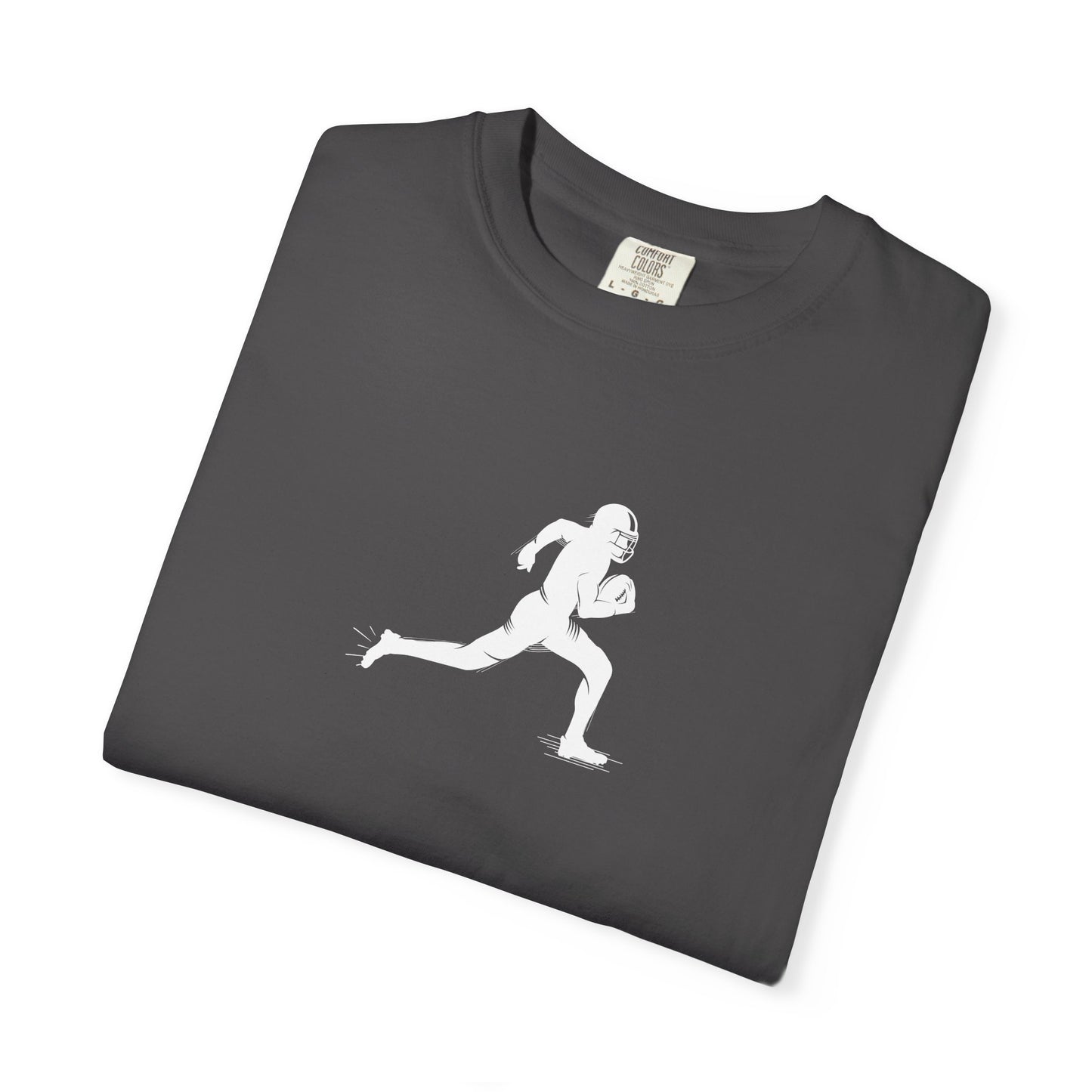 Sporty Unisex Garment-Dyed T-Shirt with Football Player Graphic, Activewear, Casual Wear, Gift for Runners, Fitness Apparel, Everyday Style