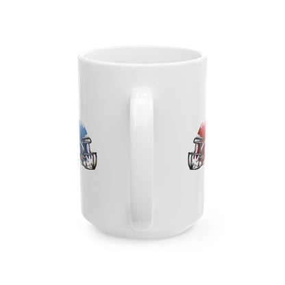 Football Fan Ceramic Mug | 11oz, 15oz | Perfect for Game Day, Sports Enthusiasts, Gifts, Tailgating, Team Celebration - TRV