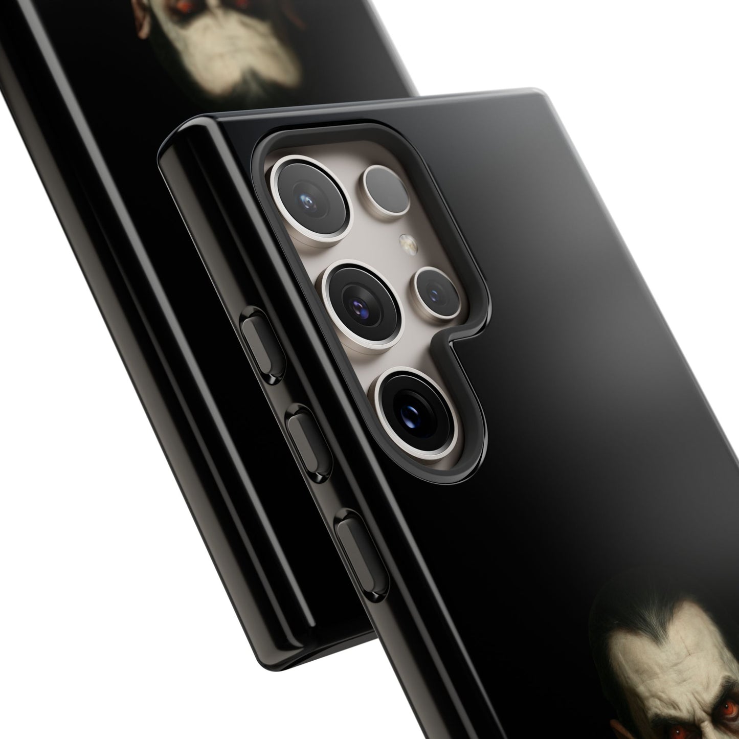 Gothic vampire portrait phone case for iPhone featuring Dracula horror design by Printify, with dark, detailed vampire artwork.
