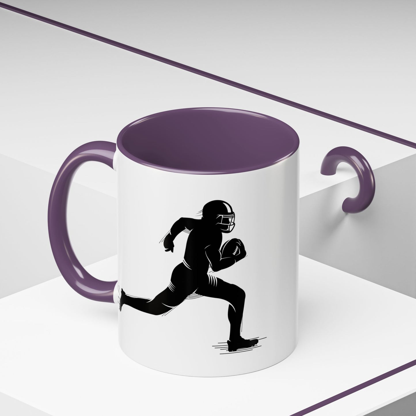 Football Player Themed Accent Coffee Mug, Sports Fan Gift, Unique Mug for Athletes, Coffee Lover, Game Day Essential - TRV