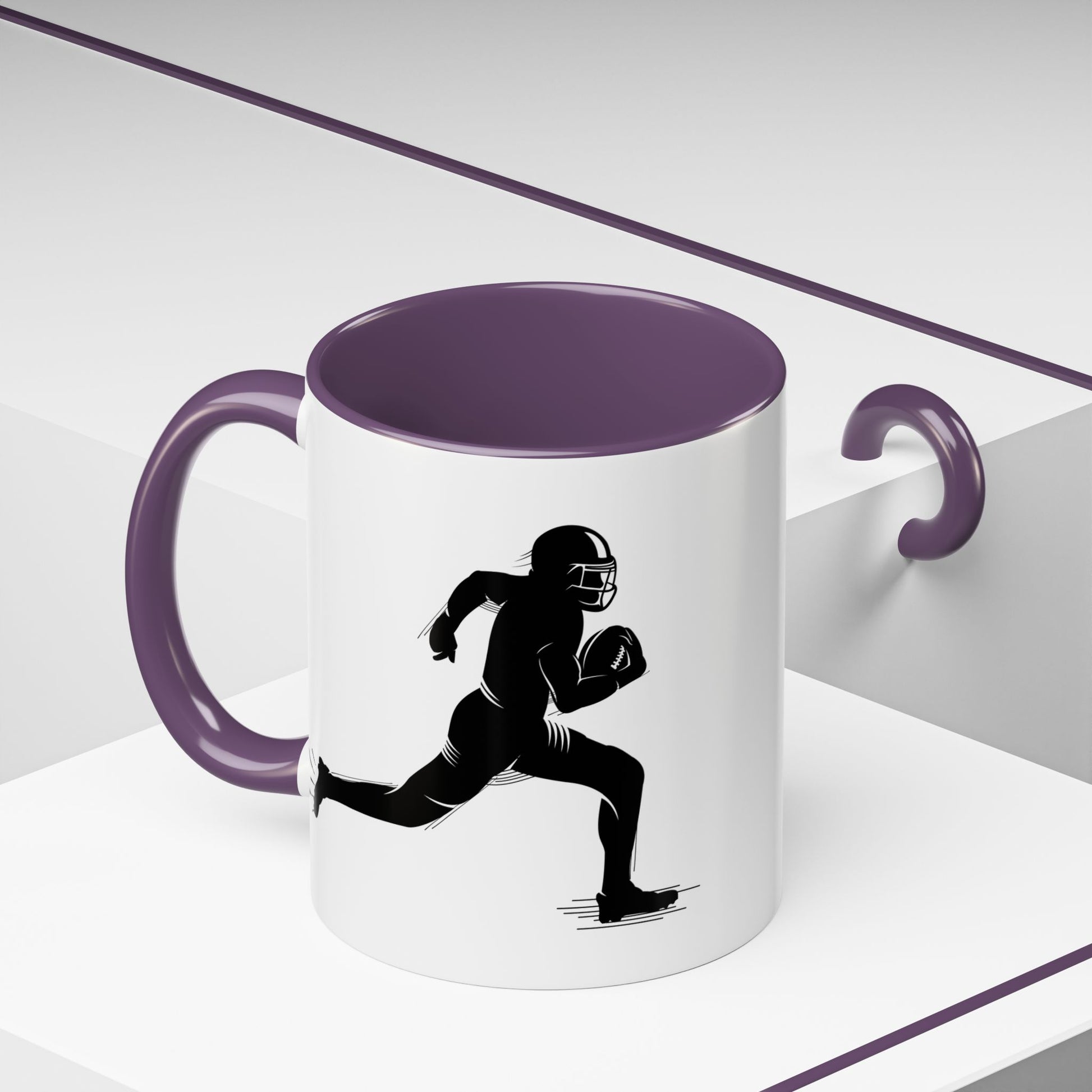 Football Player Themed Accent Coffee Mug, Sports Fan Gift, Unique Mug for Athletes, Coffee Lover, Game Day Essential - TRV
