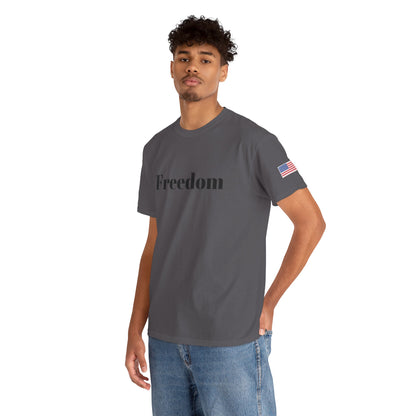 Freedom script tee | T-Shirt, American flag sleeve - TRV