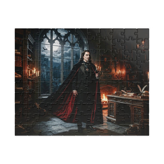 Dark fantasy Gothic Vampire Castle puzzle by Printify, featuring a spooky castle scene with intricate gothic architecture.