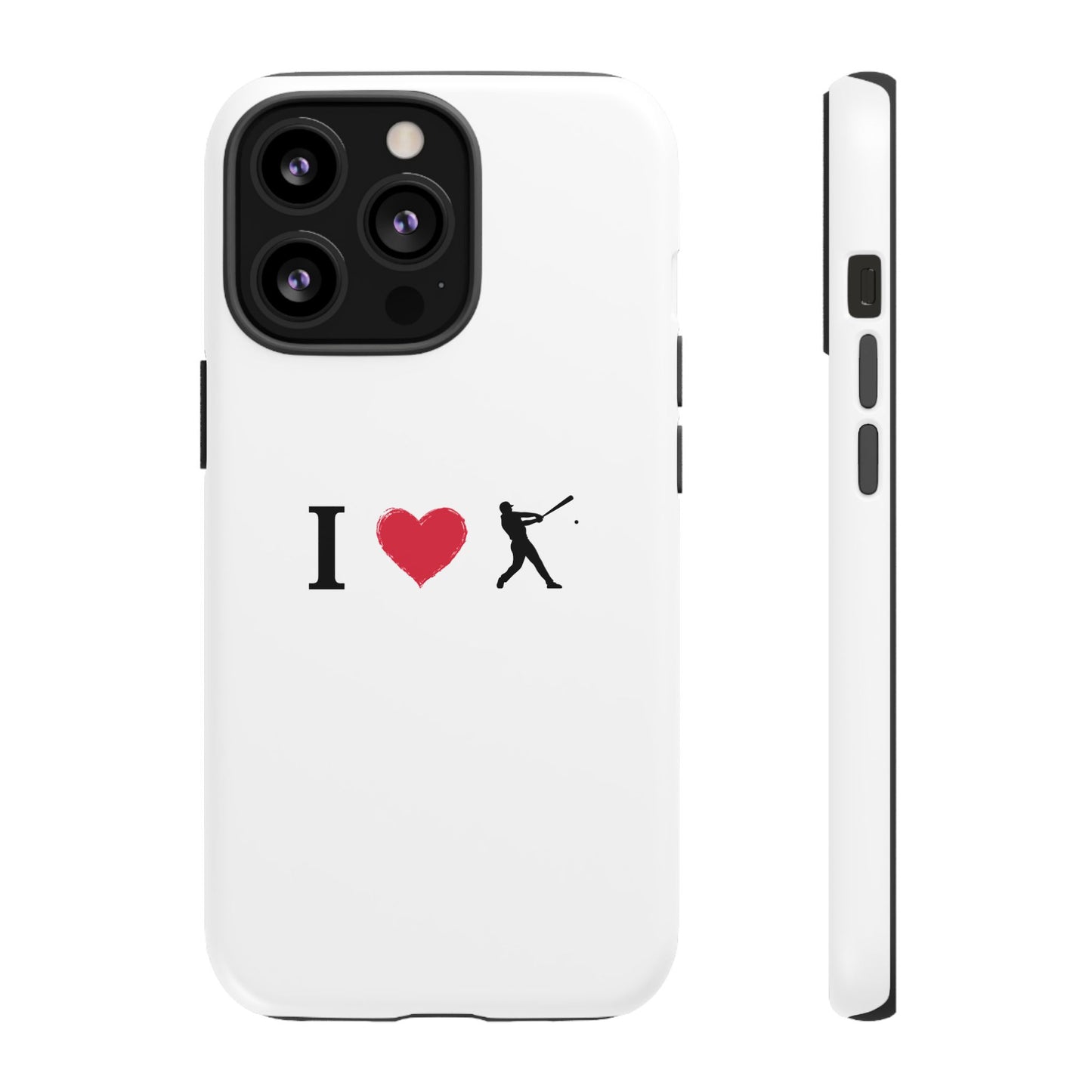 Baseball Love Phone Case, Tough Cases for Sports Lovers, i Heart Baseball Protection, Gift for Players, Cute Sports Case - TRV