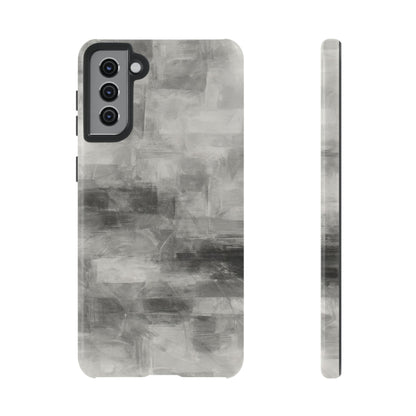 Abstract gray grid phone case by Printify, tough protective iPhone cover with modern geometric design.