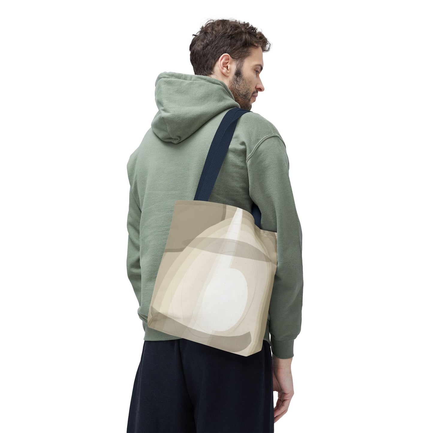 Neutral Abstract Light Beam Tote Bag | Minimalist Geometric Pattern