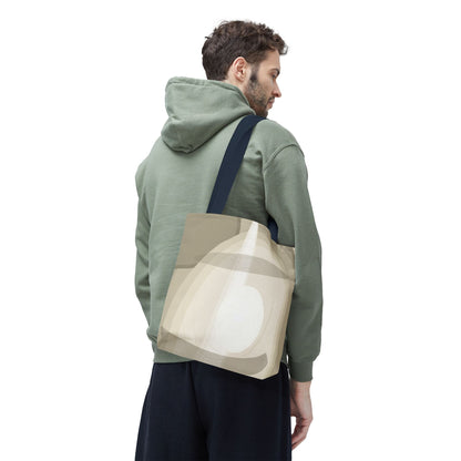 Neutral Abstract Light Beam Tote Bag | Minimalist Geometric Pattern