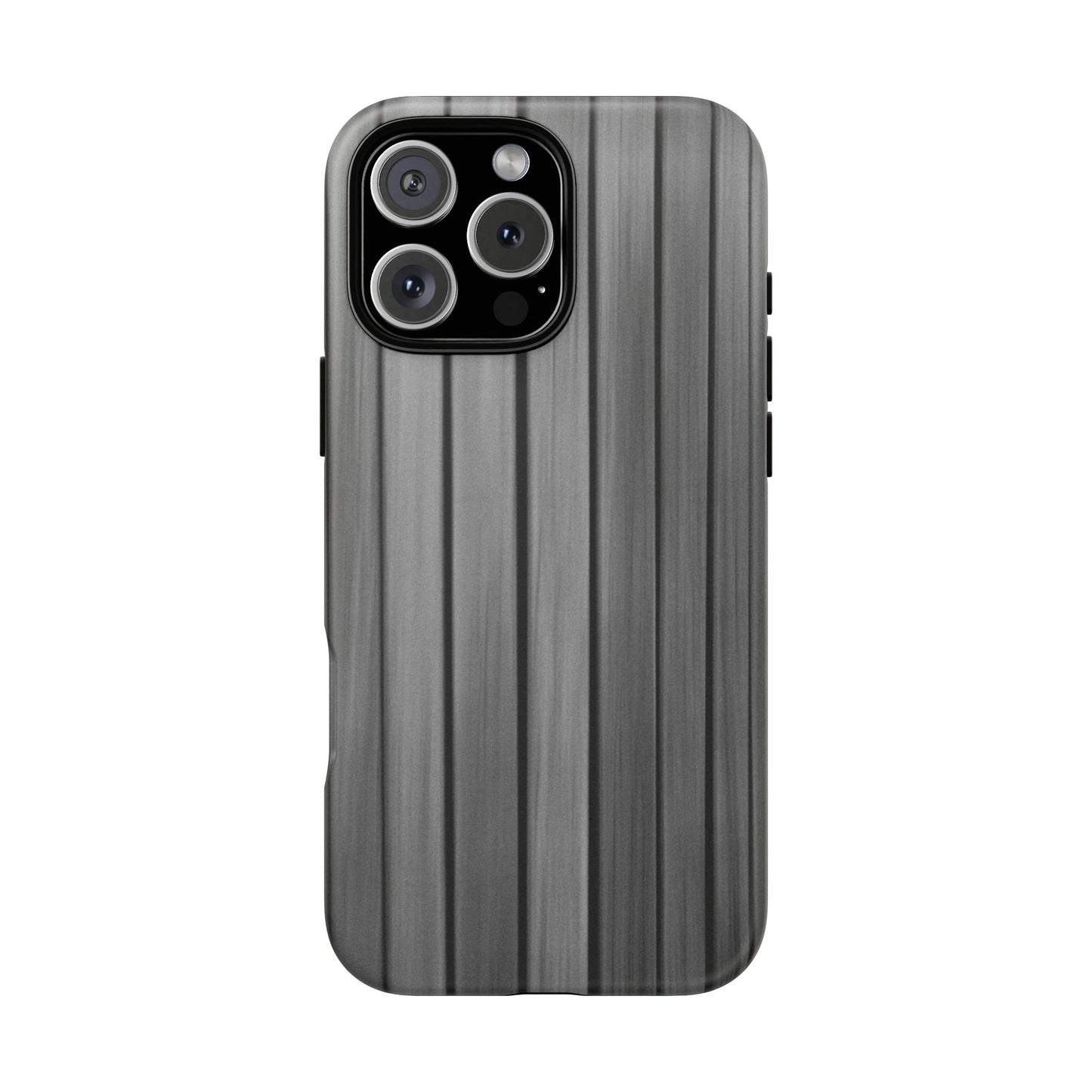 Ribbed metal texture phone case for iPhone, tough protective cover with durable design from Printify.