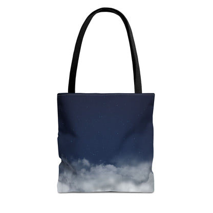 Night Sky Clouds Tote Bag | Starry Navy Ombre - TRV