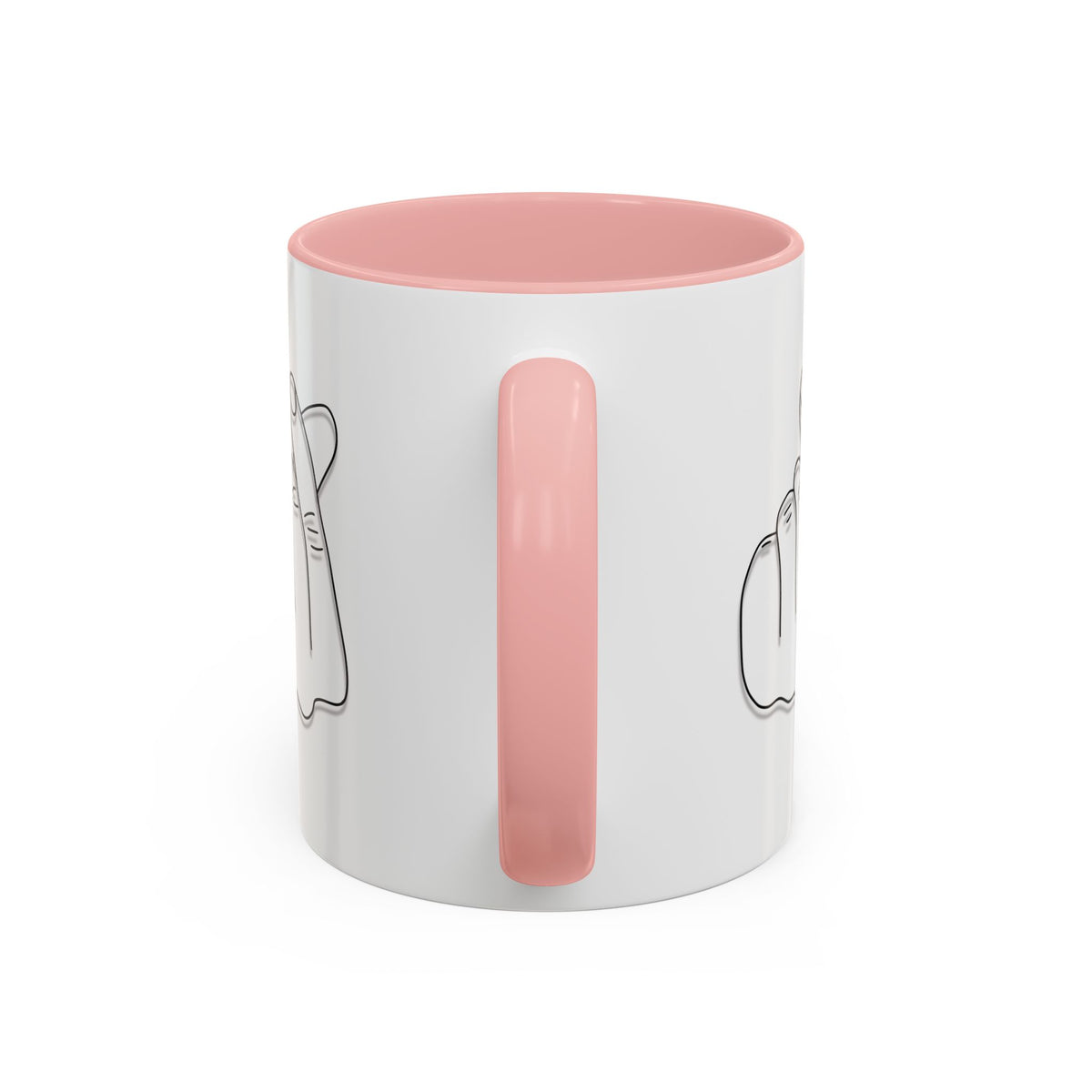 Minimal Korean finger heart accent mug by Printify, 11oz or 15oz ceramic coffee mug with simple heart design.