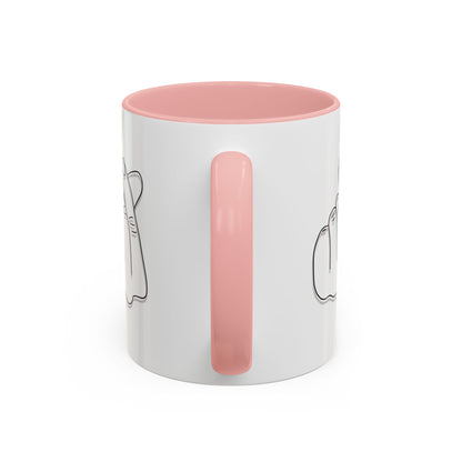 Minimal Korean finger heart accent mug by Printify, 11oz or 15oz ceramic coffee mug with simple heart design.