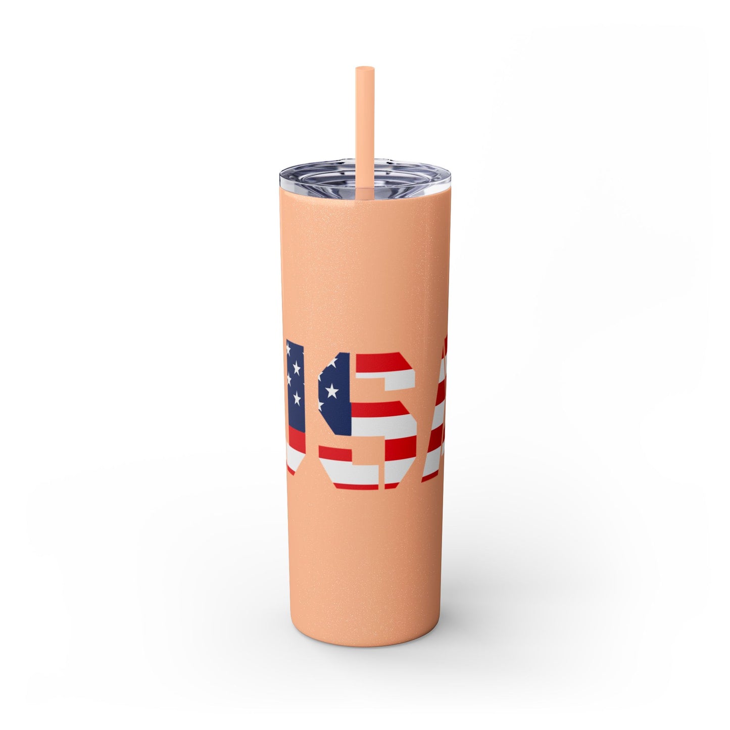 Skinny Tumbler — USA Flag 20oz Straw Tumbler (Patriotic Travel Cup)