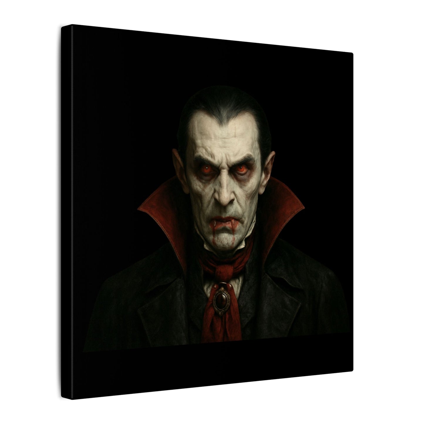 Vampire Portrait Canvas Wall Art – Gothic Dracula Matte Stretched Print