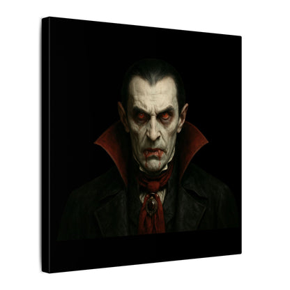 Vampire Portrait Canvas Wall Art – Gothic Dracula Matte Stretched Print