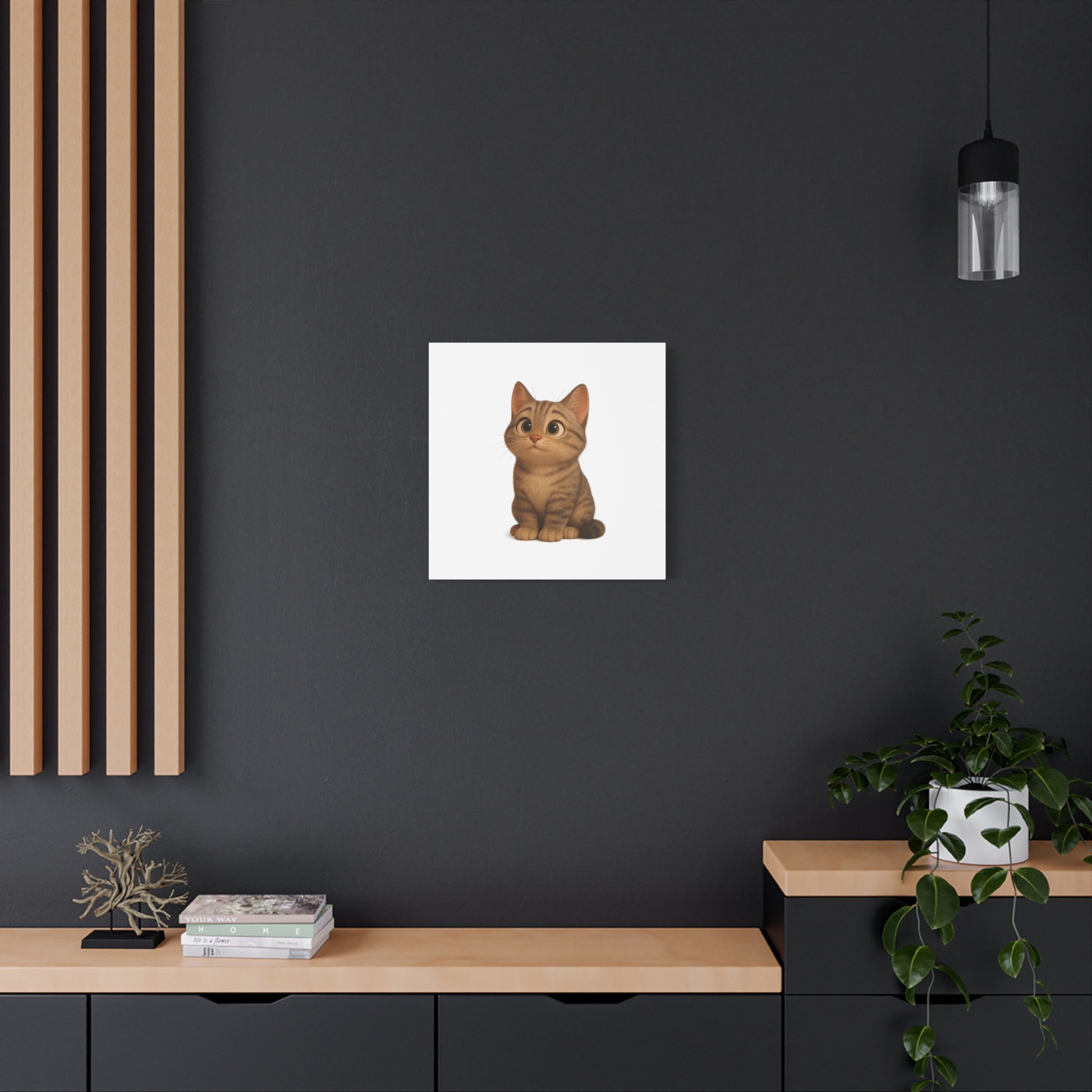 Adorable Cat Canvas Art, Cute Cat Wall Decor, Pet Lover Gift, Nursery Wall Art, Animal Print, Modern Home Decor - TRV