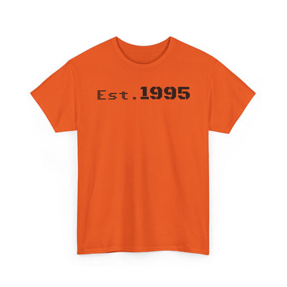 Unisex Heavy Cotton Tee - Est. 1995, Vintage Birthday Gift, Customizable Tee, Retro Unisex Shirt, Casual Everyday Wear